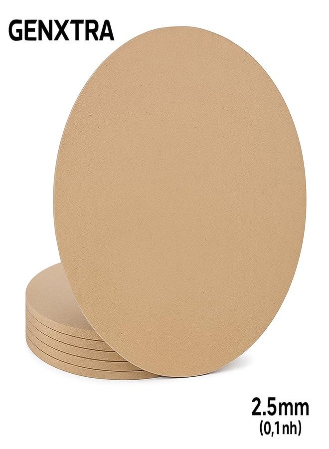 GENXTRA® Round MDF Cutouts for Crafts - Pack of 6 - 2.5mm Thick Wood Boards - DIY Painting, School Projects, Resin Art - Sizes from 2" to 12" (6 Inch- 6 pc Round) - Image 2